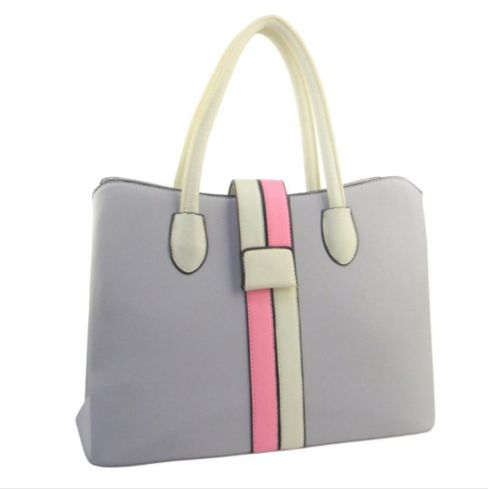 NWT AR NEW YORK GRAY @ PINK SATCHEL HANDBAG